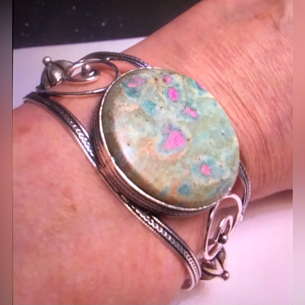 Ruby Fuchsite 925 Sterling Silver Cuff Bracelet 115$